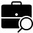 Logo d'une valise accompagné d'une loupe
