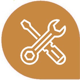 Icône d'un tournevis et d'une clé à molette représentant la page des services de bricolage